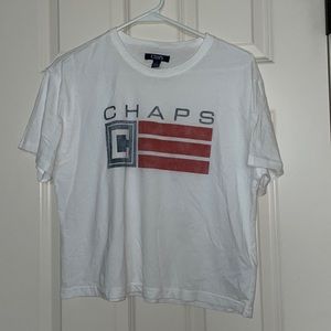 NWOT Chaps white flag boxy tee